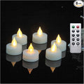 iZAN 6-Pack Flameless LED Battery Operated Tealight Candles with Remote and Timer Flickering Electric Tea Lights for Christmas Home Party Wedding Decorations 1.5”x1.6” Batteries Included
