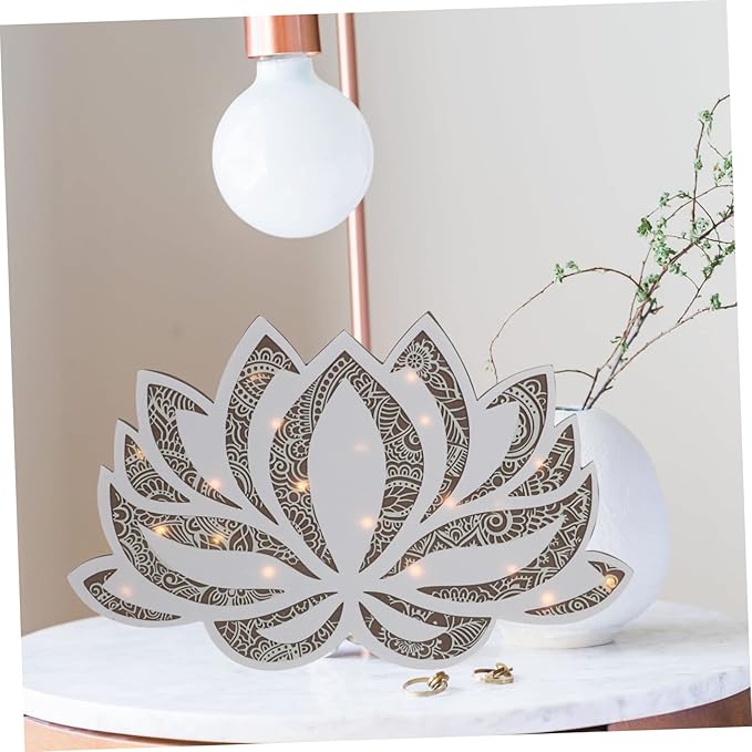 Mandala Lotus Yoga Night Light LED Decorative Bedside Lamp for Bedroom Living Room and Yoga Studio Atmosphere Lighting