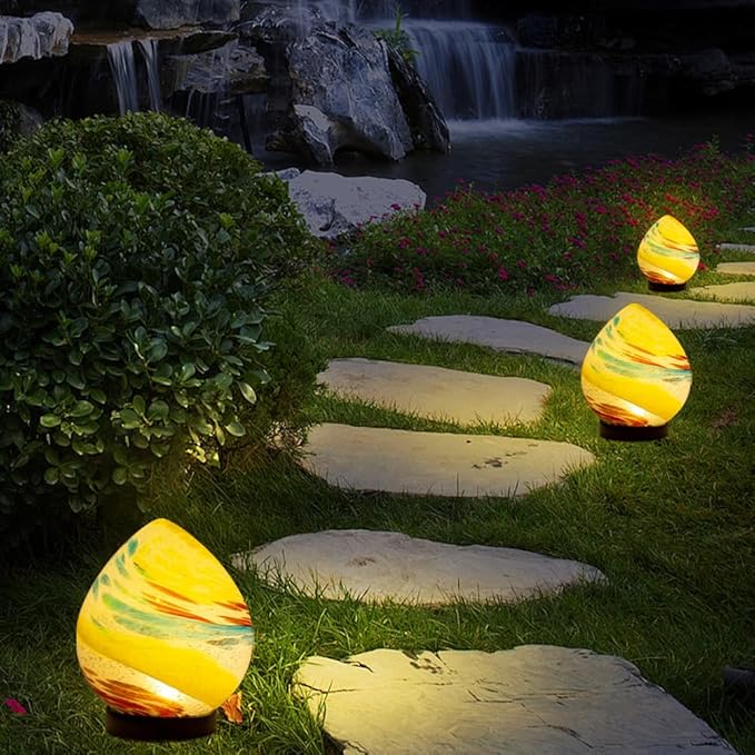 Solar Lanterns Outdoor, Solar Glass Lights, Waterproof Led Table Lamp for Garden Yard Tree Home Xmas Decoration