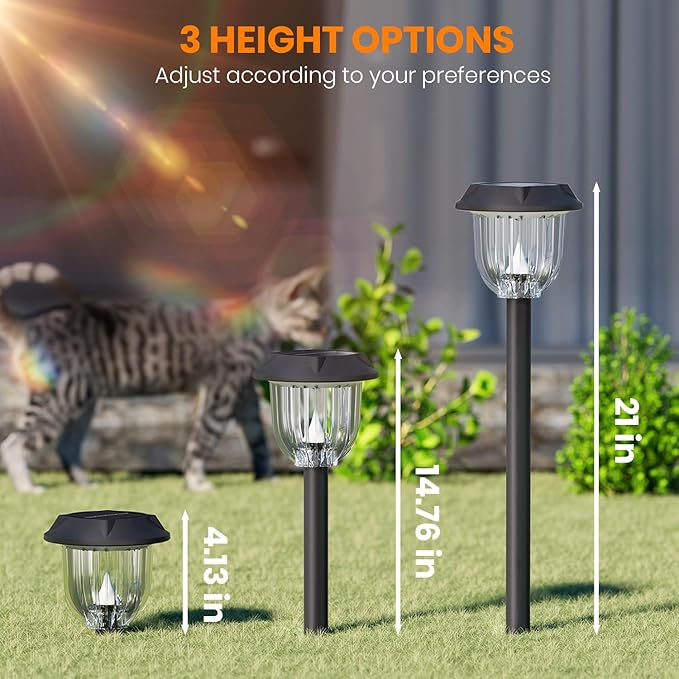 AOSEA Bright Solar Pathway Lights Outdoor, 6 Pack LED Solar Path Lights for Outside IP65 Waterproof, Landscape Lighting,Garden Decorative for Yard,Patio,Walkway,Sidewalk,Driveway,Lawn