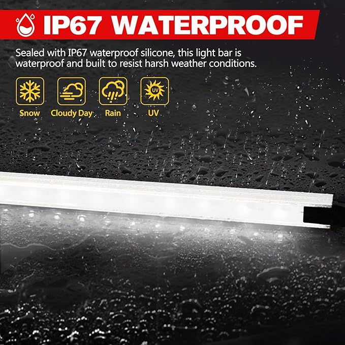 FIERYRED 12V Interior Light Bar Kit, Dimmable Camping Lights, Weatherproof IP67, Aluminum Magnetic Mount with Dimmer Switch, Portable Lights for Camping Tent Awning RV Car Trailer Boat (6 Pcs, White)