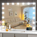 Hasipu 24" x20” Hollywood Vanity Mirror with Lights - Makeup Mirror with 17 Dimmable LED Bulbs, 10X Magnification, Touch Control, USB & Type-C Charging Port (Square White)