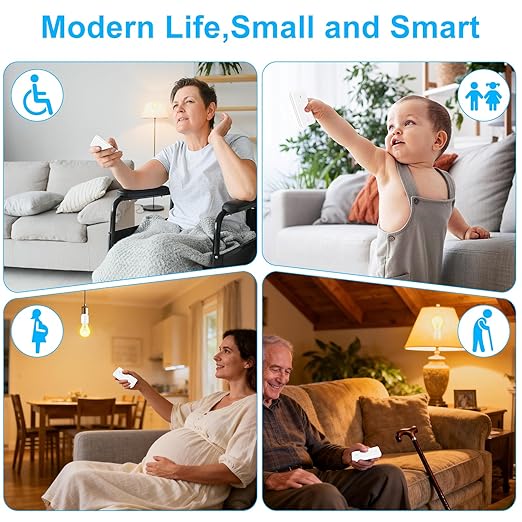 Remote Control E26 E27 Light Bulb Socket Adapter,GreenCyle Wireless Light Switch and 2 Standard Medium Base Lamp Socket Extender 2.3"(5.8cm),Screw-in,Max 500W,No Wiring Needed,500ft RF Range,for Lamp