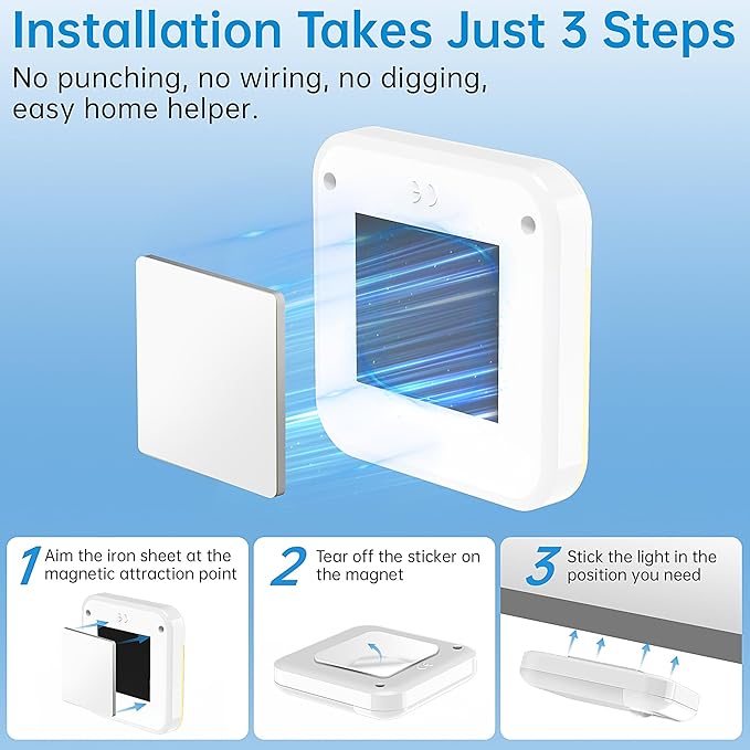 Night Light for Kids,LED Rechargeable,Cabinet Lights Closet Lights,Indoor Motion Sensor Night Lights,Magnetic Hallway Light for Baby Bedroom Kitchen Stairs 6 Pack (Warm Light)