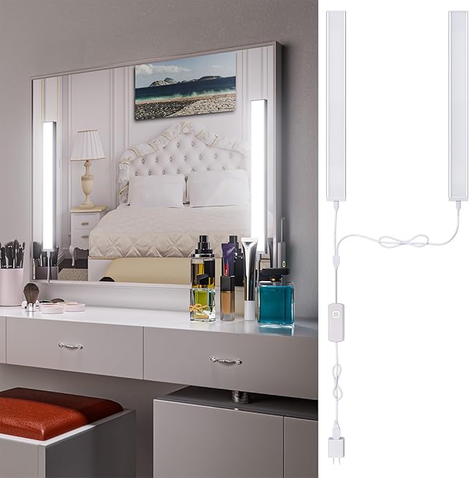 MY BEAUTY LIGHT LED Vanity Lights for Mirror, Bright Dimmable and Color Temperature Changeable LED Makeup Light, Durable Stick-on 5V USB Powered Mirror Lights