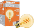Sylvania WiFi LED Smart G25 Amber Finish Light Bulb, 3.5W Efficient, for Alexa/Google Assistant, 2000K, No Hub Required - 1 Pack (75801)
