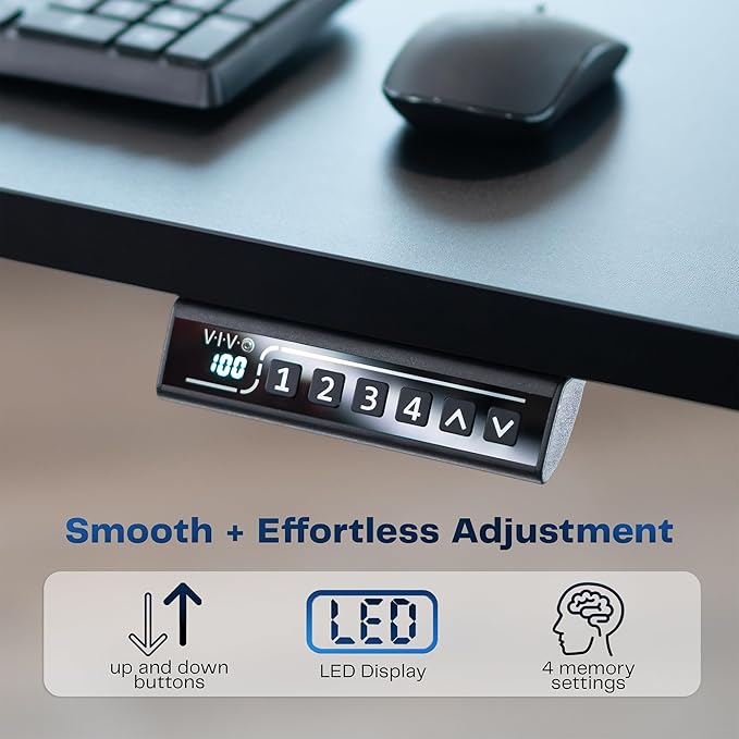 VIVO Electric 71 x 30 in Standing Desk, Memory Height Adjustment, 1B Series, Holds 220 lbs, Dark Walnut Top Black Frame, DESK-KIT-1B7D