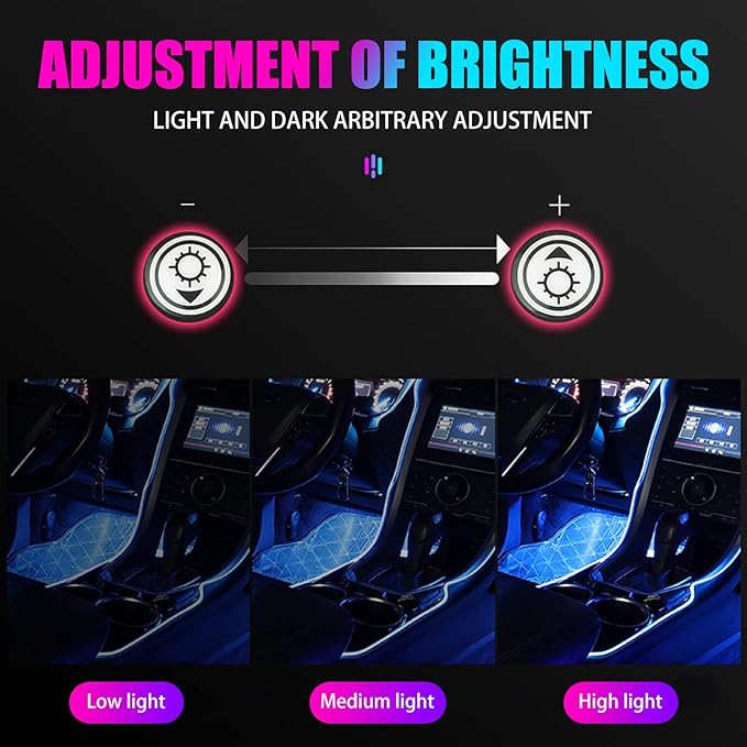 1 PC Car LED Strip Lights, 16 Million Colors 5 in 1 with 236 inches Fiber Optic, Multicolor RGB Car Interior Lights Automobile Ambient Neon Lighting Kit (Multicolored)