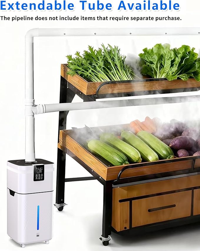 30L/7.93Gal Commercial humidifier Large Room 4200 sq.ft, Whole House Humidifiers 3000ml/H Mist Output, Cool Mist Industrial Humidifiers for Home, Plants, Office, Warehouse, Greenhouse