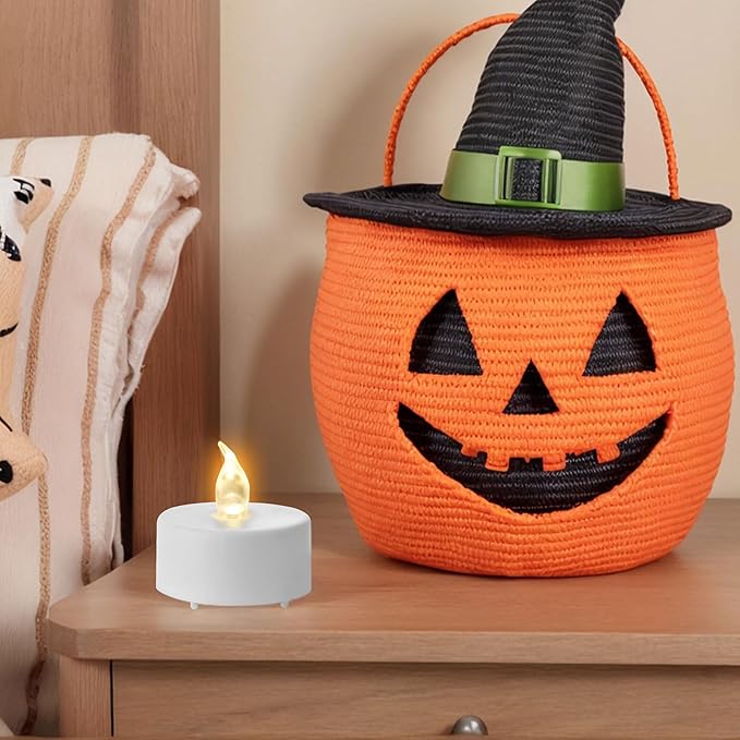 LED Tea Light Flameless Candles with Remote Control Flickering Tealight Long Lasting, Battery Operated with Timer for Halloween Home Decoration Seasonal &Festival Celebration WarmWhite (12pcs)