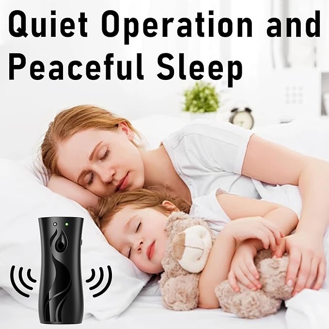 Automatic Air Freshener Spray Dispenser (2-pack), Wall Mounted or Freestanding Sprayer Holder, Multiple Time Settings, Commercial and Home Use in Bathrooms, Offices, Living Rooms, etc (Black, 1121)
