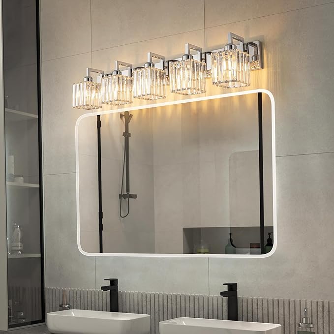 19.5" KnurledBrassWallSconcesSetof2,BronzeBathroomVanityLightFixtureswithWaterRipplesGlassTube,ModernLampforBedroom,LivingRoom,Hallway,Staise,Mirror,Kitchen