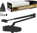 Automatic Door Closer Adjustable Size 3 Spring Hydraulic Auto Door Closer Residential Garage Suite Entry UL Listed Fire Rated Latch Speed Power 3 (Black)