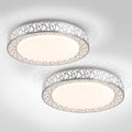 ASD 20 Inch LED Flush Mount Ceiling Light Fixture for Bedroom, 42W 2474LM 5CCT 2700K-5000K, Dimmable Lights, Dining, Living Room, Kitchen Lamps, Modern Home Lighting Fixtures, Nickel, ETL, 2 Pack