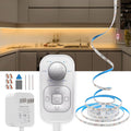 Motion Sensor Led Light Strip - with UL FCC Plug Adapter, Multi-Functional Controller, Dimmer, Timer, Under Cabinet Lights for Indoor Kitchen Stair Showcase Bedroom Corridor Counter 16.4ft Warm White.