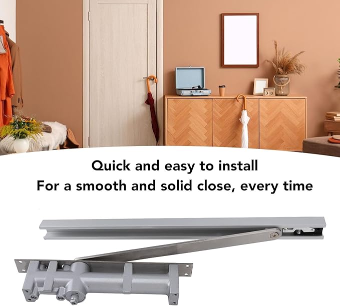 Superior Zinc Alloy Adjustable Automatic Door Closer, HeavyDuty Hydraulic Spring, Ideal for Commercial and Residential Use, Enables 90-Degrees Door Closure