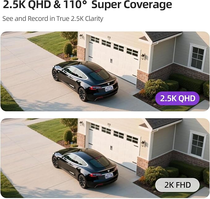 2.5K Wireless Home Security Cameras 2-Pack, Outdoor WiFi Non-Subscription AI Person Detection, 4MP Color Night Vision, Full Duplex 2-Way Audio, IP66 Waterproof Battery Powered, U.S. AWS Cloud