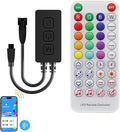 SP611E Bluetooth Music LED Controller for 1903B WS2812b WS2811 IC RGB Chasing Color LED Strip Addressable Sync Music Controller DC5V-24V APP/IR Remote Control(NOT for RGB LED Strip Without IC)