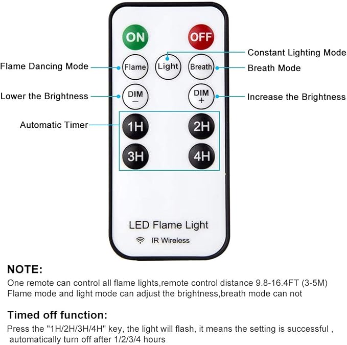 LED Flame Effect Light, USB Rechargeable Outdoor Flame Table Lamp Waterproof Dimmable 4 Modes Lantern with Gravity Sensing Effect IR Wireless Remote&Timer, For Halloween Room Party Bar Decor