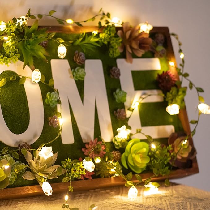 Vigdur 2 Packs Vine String Lights - Tiny Leaf Ivy String Lights with 48 Star Lights Battery Powered Waterproof Fairy Light Indoor Outdoor for Bedroom Party Garden Wall Décor St. Patrick's Day