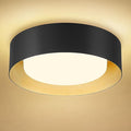 AUTELO 16" Black Ceiling Light, LED 5CCT Ceiling Light Flush Mount with Frosted Glass in Black Finish, Light Fixtures Ceiling Mount for Bedroom, C3336-40 BKLED