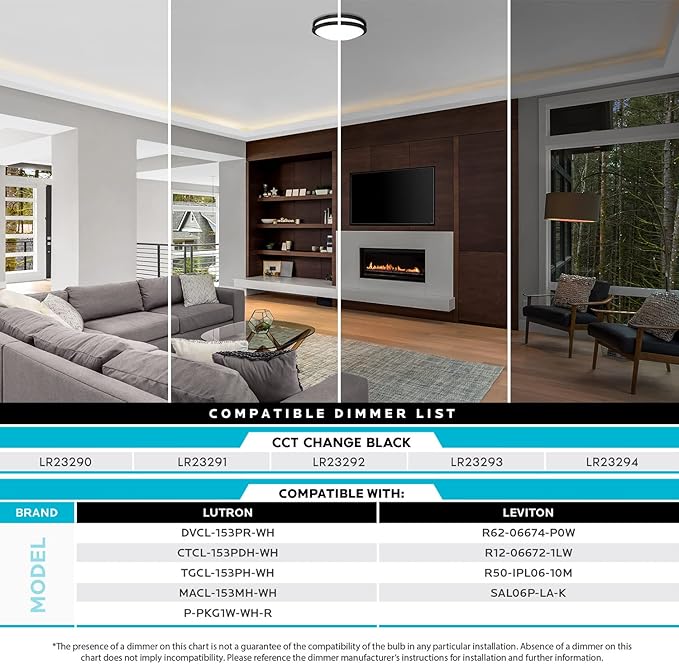 LUXRITE 14 Inch LED Flush Mount Ceiling Light, 5 Color Selectable 2700K | 3000K | 3500K | 4000K | 5000K, Dimmable, Modern Ceiling Light Fixture, 18W, 1440 Lumens, Energy Star, ETL Listed, Matte Black