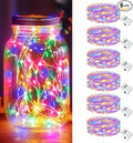 kolpop 6 Pack LED Fairy Lights Battery Operated, Mini Twinkle String Lights Battery Powered Waterproof for Christmas Mason Jars Party,Multicolor