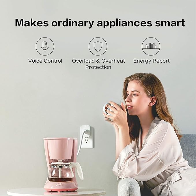 Aqara Zigbee Smart Plug with Energy Monitoring,Overload Protection,Scheduling and Voice Control, 15A Outlet Compatible with Alexa, Google Assistant, and Apple HomeKit Compatible