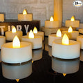 24 Pack Battery Operated Tea Lights Candles Flickering Flameless LED Lights, Long Lasting 200+ Hours Realistic Electric TeaLights Fake Plastic candles for Wedding, Centerpieces, Halloween, Christmas