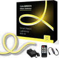 Neon Rope Lights, 16.4ft Rope Lights with Dimmable Remote and Adapter, Waterproof Flexible Smart Led Strip Lights for Bedroom, Super Bright, DIY Neon Sign, Indoors Outdoors Decor, LemonYellow