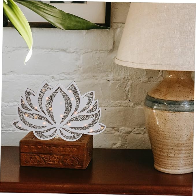 Mandala Lotus Yoga Night Light LED Decorative Bedside Lamp for Bedroom Living Room and Yoga Studio Atmosphere Lighting
