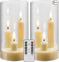 Da by Flameless Candle, Battery-Powered Candle with Remote Control and Timer, LED Three-Wick Pillar Candle, Romantic Wedding, Perfect Home Décor, 2 Pack (Ivory)