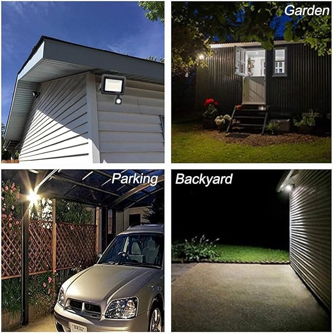 HANNANHONG LED Motion Sensor Flood Light, Slim Design, Plug in,1.5m Cable, IP66 Waterproof (50W)