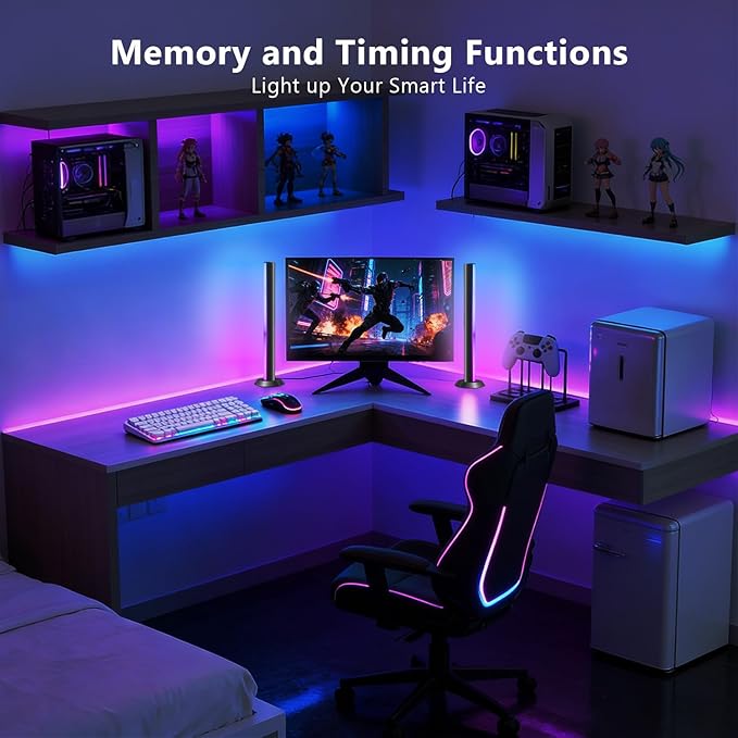 DAYBETTER Gaming Light Bars, Smart LED Light Bars with Music and Scene Modes, RGB+ICW Light Bars with Multiple Placement Options, Color Changing Light Bar for Gaming Monitor, TV, Desk, Room Decor