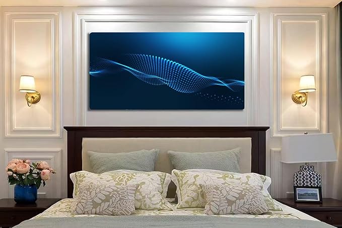 Wibinuki Wall Art Wall Decor Wall Paintings Abstract blue for Living Room Bedroom Bathroom Home Decor Can Be Hung Directly 20"x 40"