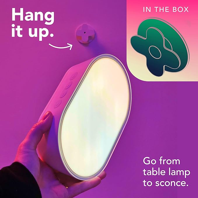 LIFX Luna Smart Lamp, 1000 LM Wi-Fi & Matter 1.3 Compatible, Alexa & Apple HomeKit Compatible, Plug-In Bedside Table Lamp & Wall-Mount, Color Changing Wall Wash, Sunrise/Sunset Effect, No Hub Required