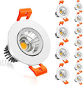 inShareplus 2 Inch LED Downlight, 3W COB Dimmable Recessed Lighting, 4000K Natural White, CRI 80, LED Ceiling Lights with Driver, 12 Pack