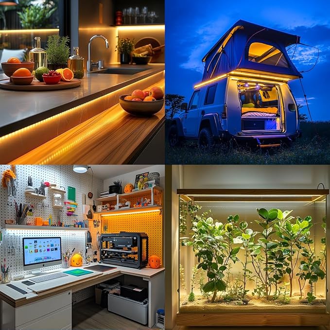 USB led Strip Light 5V,4.92ft Flexible led Strip Lights with Self Adhesive,Dimmable Light Strips 2800K-6500K for 3D Printer External Lighting,Cabine,Mirror,TV,Table Lighting,Home DIY