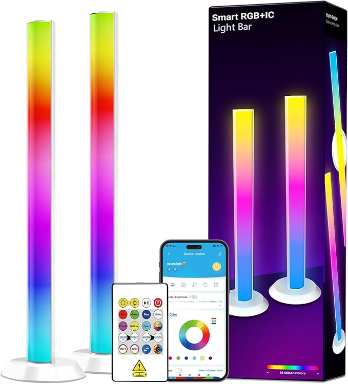 DAYBETTER LED Light Bars, BGRICWW LED Gaming Lights with Scene and Music Modes, Smart Light Bar with Multiple Placement Options, Smart Controller, Mood Lighting, PC Gaming Light Bar for Room Decor