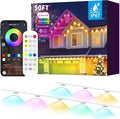 Permanent Outdoor Lights 50 FT Patio Lights,50ft RGB+IC Smart Outdoor Decor, 50 Scene Modes App/Remote Control, IP67 Waterproof for Christmas Holiday Party Decor for Garden House Roof Lighting