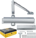 Grade 1 Commercial Door Closer, Heavy Duty Hydraulic Self-Closing Automatic Closer, Cast Aluminum Body & Steel Arm, Size 1-6, UL 3 Hour Fire Rated, ADA, Non-Hold, 3 Mount Types, DC-9