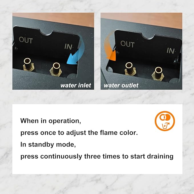 47.2" 3D Water Vapor Electric Fireplace Heater - Humidifier Function,Smart APP/Remote Control,Colorful Realistic Flame, Decorative Steam Atomizing Fireplace for Home, Office, Hotel & Restaurant