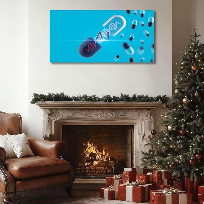 Wibinuki Wall Art Wall Decor Wall Paintings Capsule abstract DNA. AI research, AI - Artificial Intelligence. for Living Room Bedroom Bathroom Home Decor Can Be Hung Directly 20"x 40"