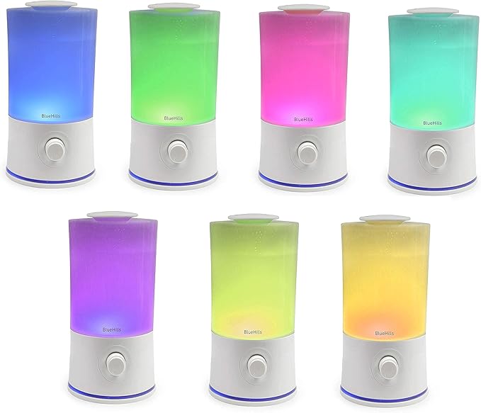 BlueHills Premium Set of 2 2000 ML and 2500 ML Large Essential Oils Diffusers for Big Rooms High Mist Output XL Capacity Adjustable Cool Mist Great Gift – Value Pack of 2 White