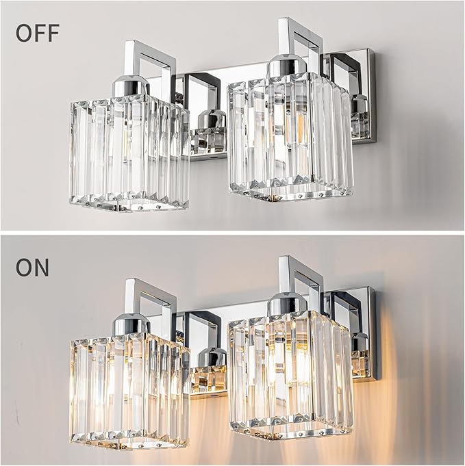 19.5" KnurledBrassWallSconcesSetof2,BronzeBathroomVanityLightFixtureswithWaterRipplesGlassTube,ModernLampforBedroom,LivingRoom,Hallway,Staise,Mirror,Kitchen