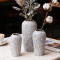 Stone Vase Set 3 Modern Decor Ceramic Vases Rustic Farmhouse Home Tea Table Office Room Desk Pottery