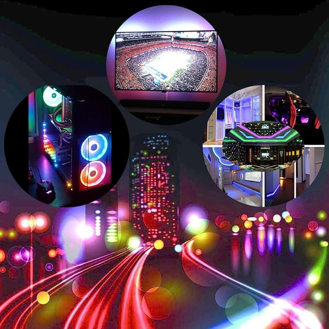 WS2812B LED Strip Lights 3.2ft 1M WS2812B 144LEDs Programmable Individual Addressable WS2811 Built-in 5050 RGB LED Strip IP30 Non-Waterproof DC5V with Mini Controller