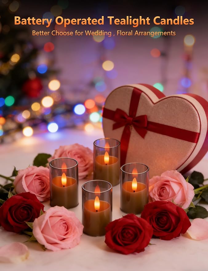 Rechargeable Small Tea Light Candles, Acrylic Votive Flameless Candles 1.7" x2.5"with Remote Control and Timer, Flickering Warm LED Light, Safe for Home, Parties, and Holidays (Set of 6, Gray)