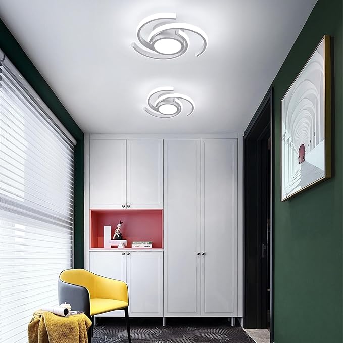 ADISUN LED Modern Ceiling Light,6000K Semi Flush Mount Ceiling Light Fixture, Small Ceiling Lamp for Living Room Bedroom Bathroom Kitchen(D11 in*H2.9 in; 33W)