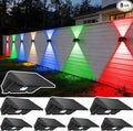 Solar Fence Lights Outdoor, 8-Pack Fence Lights Solar Powered with Up/Down Buttons, IP67 Waterproof for Outside, 120LM Auto Dusk to Dawn for Wall/Patio/Yard/Railing/Deck/Pathway (White & RGB)
